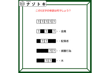 クイズです！「この５文字の単語は何でしょう？」４つの単語をヒントから導き出しましょう【難易度LV３.・中辛】 画像