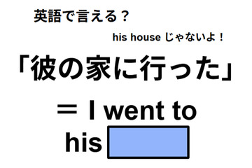 英語で「彼の家に行った」は何て言う？ 画像