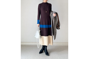 一枚でキマる。カラーラインで魅せる洗練された大人のワンピース術【40代の毎日コーデ】 画像