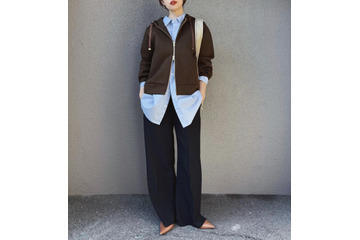 大人おしゃれなブラウン×ブルー配色。こなれ感が出る参考にしたい色遊び術【40代の毎日コーデ】 画像