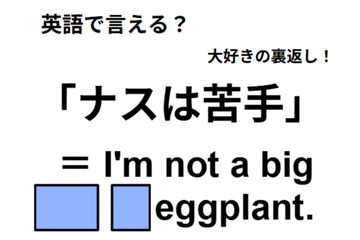 英語で「ナスは苦手」は何て言う？ 画像