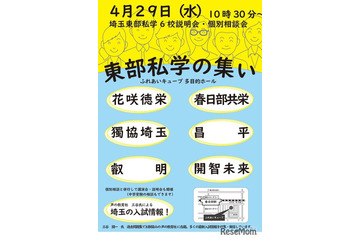 【中学受験】【高校受験】6校参加「埼玉東部私学の集い」4/29…入試講演も 画像
