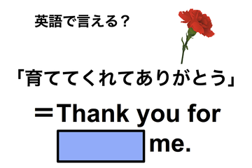 英語で「育ててくれてありがとう」は何て言う？ 画像