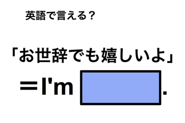 英語で「お世辞でも嬉しいよ」は何て言う？ 画像