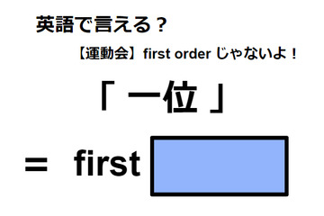 英語で「一位」は何て言う？ 画像