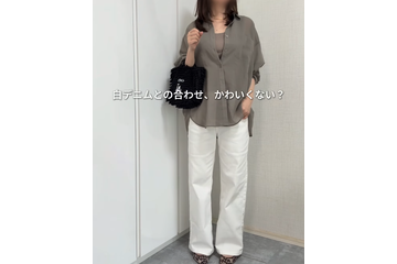 GU【シアーシャツ】、大人は何色がいい？腕やお腹をカバーしながら涼しくて軽い、初夏の羽織りの最適解【40代の毎日コーデ】 画像
