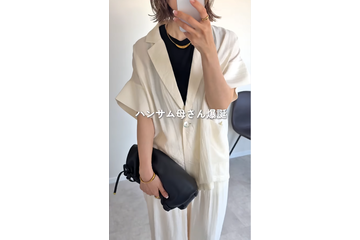 【アイボリーのセットアップ】がかっこいい！ハンサムでこなれ感たっぷりなジャケットスタイル【40代の毎日コーデ】 画像