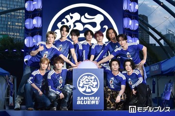 JO1＆INIスペシャルユニット「JI BLUE」渋谷・宮下パーク登場 “SAMURAI BLUE祭”点灯式で日本代表にエール「微力ではありますが…」 画像