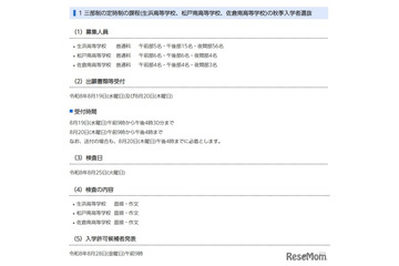 【高校受験2026】千葉県公立高の秋季入試日、定時制8/25・通信制9/4 画像