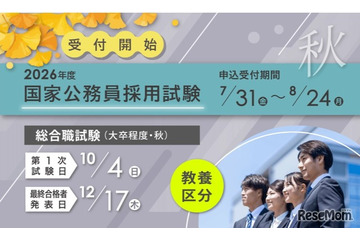 国家公務員総合職「教養区分」申込開始、19歳から受験可能 画像