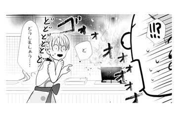 料理中にまさかのアクシデント！目を離した隙にキッチンから煙が!?【推し似の副社長と離婚するつもりで結婚します #16】 画像