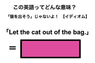 この英語ってどんな意味？「Let the cat out of the bag.」 画像