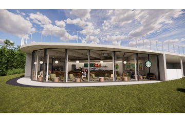 スタバ、浜名湖SAに新店舗オープン 湖を一望する絶景ロケーションで旅を彩るひと時を 画像