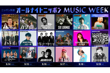 「オールナイトニッポン MUSIC WEEK」パーソナリティ全17組ラインナップ発表 Number_i・サカナクション山口一郎ら 画像