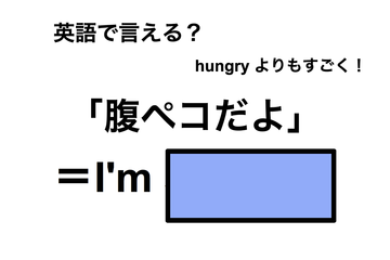 英語で「腹ペコだよ」は何て言う？ 画像