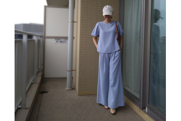 49歳中受ママが【GUマネキン買い】で上下2,780円セットアップ「若作りにならないか心配だった」ブルーを選んだ結果 画像