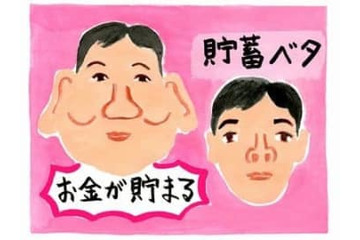 お金を貯めるのがうまい人・ヘタな人の顔 画像