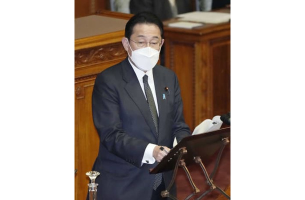 参院本会議の代表質問で答弁する岸田首相＝21日午後