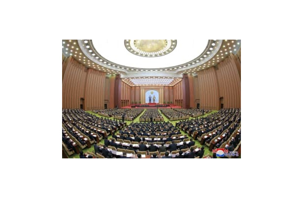 6、7日に平壌で行われた最高人民会議（朝鮮中央通信＝共同）