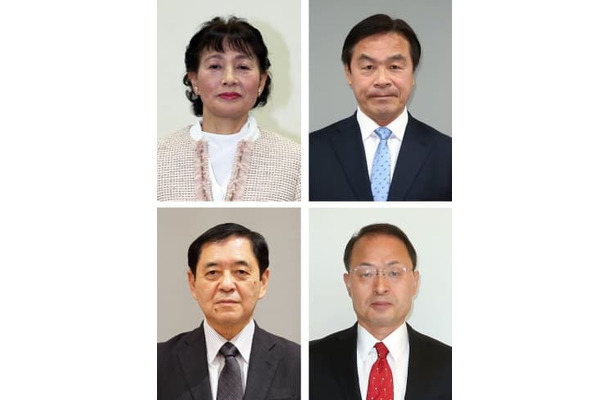 上段左から飯森博子氏、馳浩氏。下段左から山田修路氏、山野之義氏