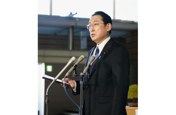 国家安全保障会議を開催し、取材に応じる岸田首相＝24日午後、首相官邸