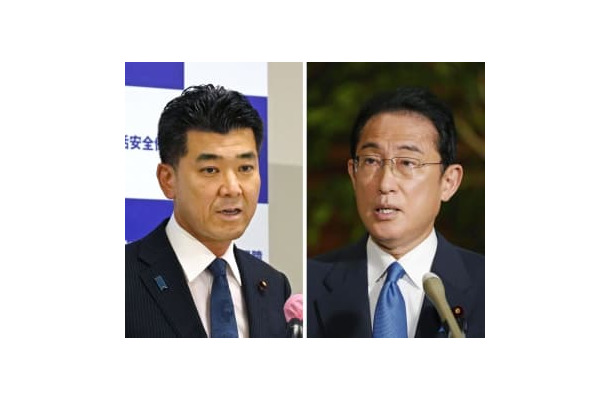 岸田首相（右）と立憲民主党の泉代表