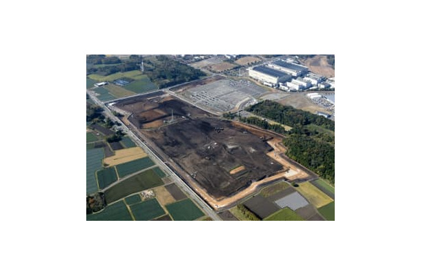 半導体メーカーのTSMCの工場建設予定地＝2021年11月、熊本県菊陽町