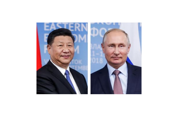 中国の習近平国家主席、ロシアのプーチン大統領（いずれもタス＝共同）