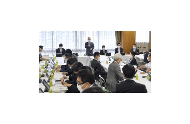 自民党本部で開かれた経済安全保障対策本部の会合＝19日午後、東京・永田町