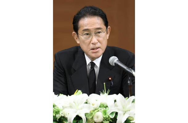 広島市で記者会見する岸田首相＝6日午前（代表撮影）