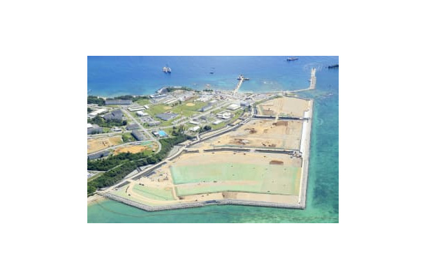 沖縄県名護市の辺野古沿岸部＝16日（共同通信社機から）
