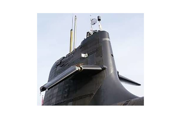 貨物船との衝突で損傷した海上自衛隊の潜水艦「そうりゅう」のかじ＝2020年（運輸安全委員会提供）