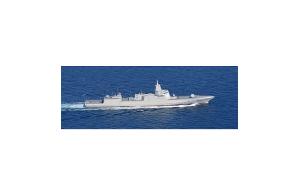 太平洋を航行する中国海軍のミサイル駆逐艦＝27日（防衛省統合幕僚監部提供）