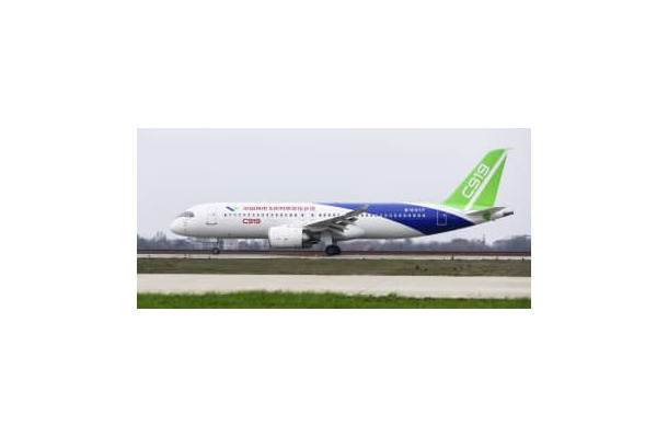 中国初の国産中型ジェット旅客機「C919」（CNS＝共同）