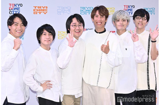 記者発表会＆体験会に出席した（左から）伊沢拓司、山本祥彰、鶴崎修功、須貝駿貴、乾、ふくらP（C）モデルプレス