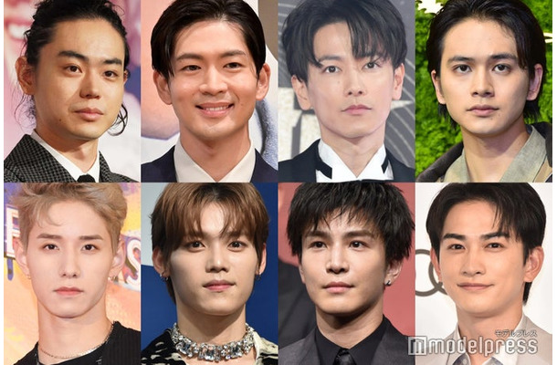 （上段左から）菅田将暉、松下洸平、佐藤健、北村匠海（下段左から）佐藤景瑚、木村柾哉、岩田剛典、町田啓太（C）モデルプレス
