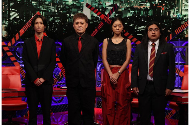（左から）田中樹、有田哲平、池田美優、中岡創一（C）フジテレビ