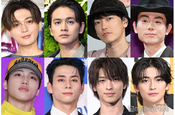 （上段左から時計回り）八木勇征、北村匠海、佐藤健、菅田将暉、高橋文哉、横浜流星、西洸人、SHUNTO （C）モデルプレス