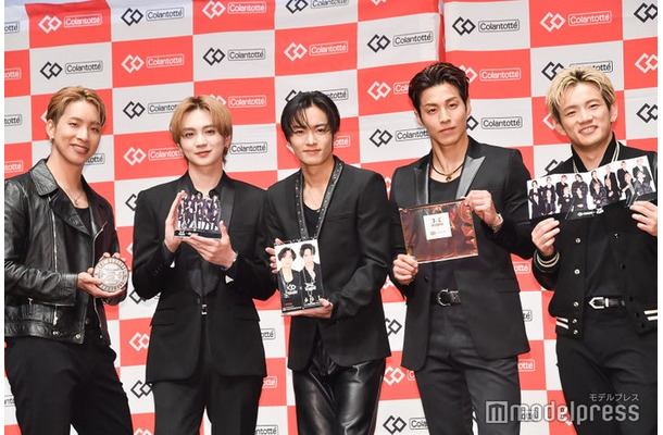 新CM発表会に登壇したTHE RAMPAGE／（左から）陣、吉野北人、川村壱馬、RIKU、浦川翔平（C）モデルプレス