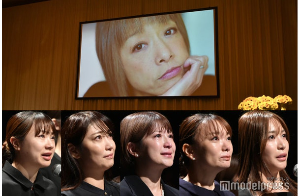 「夏まゆみ 魂に出会う会（お別れの会）」会場の様子（下段左から）石田亜佑美、飯田圭織、矢口真里、保田圭、大島麻衣（C）モデルプレス