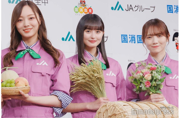 新CM発表会に出席した梅澤美波、遠藤さくら、田村真佑（C）モデルプレス