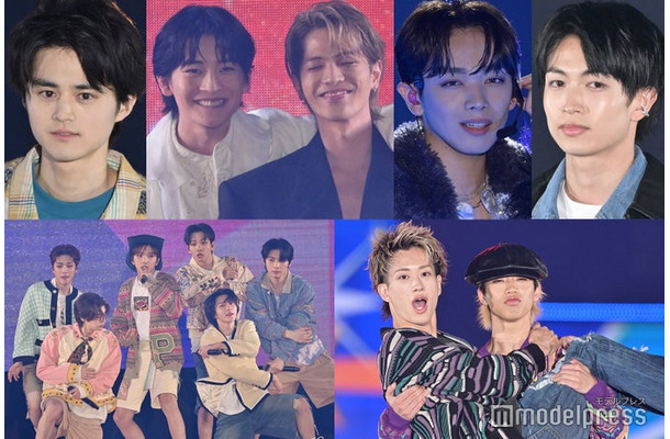 （上段左から）鈴鹿央士、高橋文哉＆志尊淳、宮世琉弥、綱啓永（下段左から）BOYNEXTDOOR、森英寿＆森愁斗（C）モデルプレス