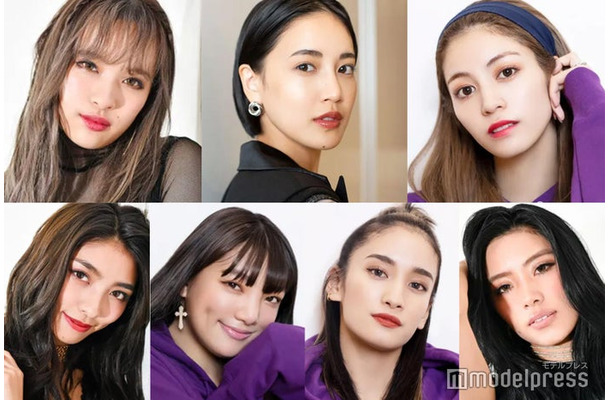（上段左から）MIYUU、藤井夏恋、楓（下段左から）SAYAKA、須田アンナ、YURINO、川本璃（C）モデルプレス