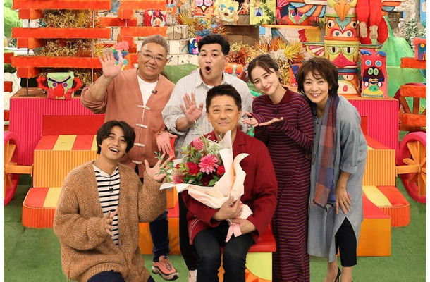 （上段左から）伊達みきお、富澤たけし、堀田真由、片平なぎさ（下段左から）高橋海人、坂上忍（C）フジテレビ