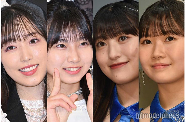 譜久村聖、井上春華、羽賀朱音 、岡村ほまれ （C）モデルプレス