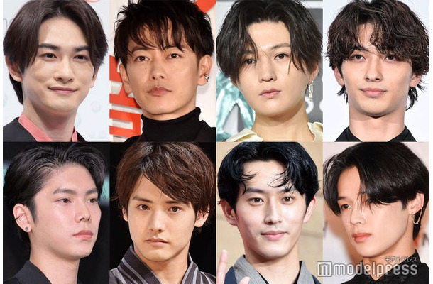（左上から時計回りに）町田啓太、佐藤健、八木勇征、横浜流星、K、杉野遥亮、赤楚衛二、YU（C）モデルプレス