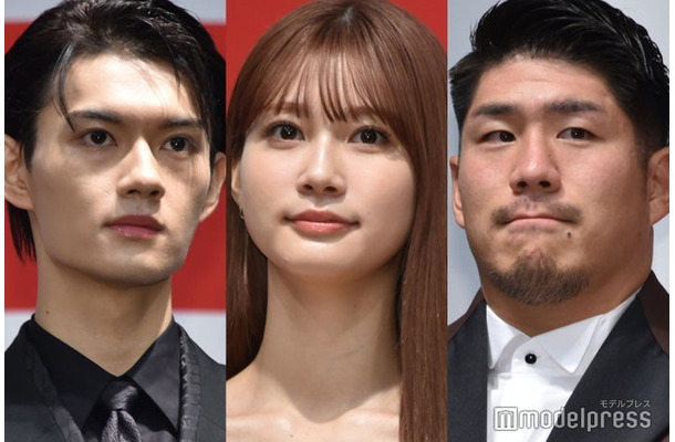 「2023年ヒット商品ベスト30」＆「2024年ヒット予測ベスト30」の先行発表会に登壇した佐野勇斗、生見愛瑠、松田力也選手（C）モデルプレス