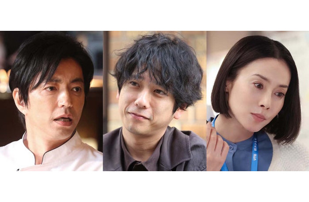 大沢たかお、二宮和也、中谷美紀（C）フジテレビ