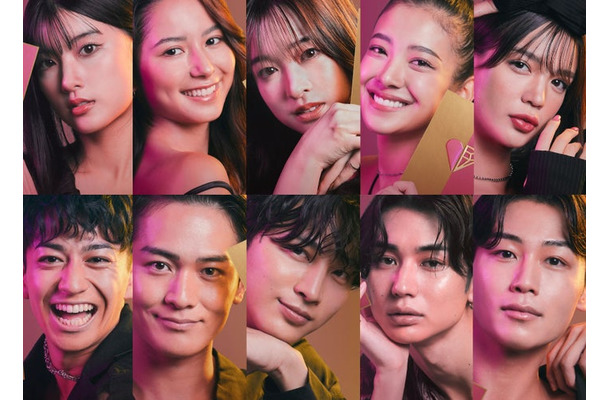 （上段）井上瞳、ヴァッツ美良、海津雪乃、谷岡美沙紀、矢ヶ部初音（下段）大倉亞門、佐久間海世、高崎凌、東夏輝、水野友貴（C）CJ ENM CO., LTD. All Rights Reserved（C）AbemaTV,Inc.