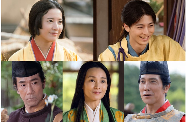 （左上から時計回り）吉高由里子、高杉真宙、佐々木蔵之介、国仲涼子、岸谷五朗（C）NHK